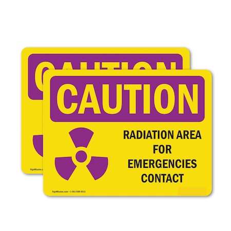Signmission Radiation & Laser Sign, 5 in H x 7 in W, Vinyl Decal, Rectangle OS-2PACK-CR-D-57-L-10155